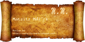 Matzitz Márk névjegykártya